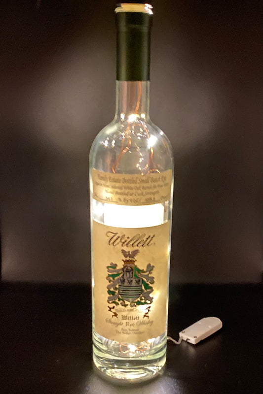 Upcycled Whiskey Bottle Lamp - Willett Family Reserve Rye Empty Bottle